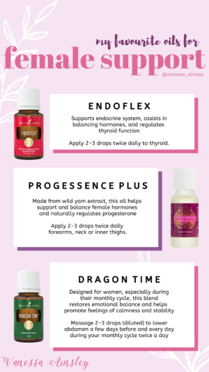 the 2 biggest changes from using essential oils included natural female hormones support